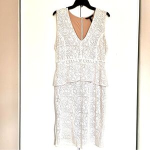BCBGMAXAZARIA- Etna Lace Peplum Sheath Dress, size Large.